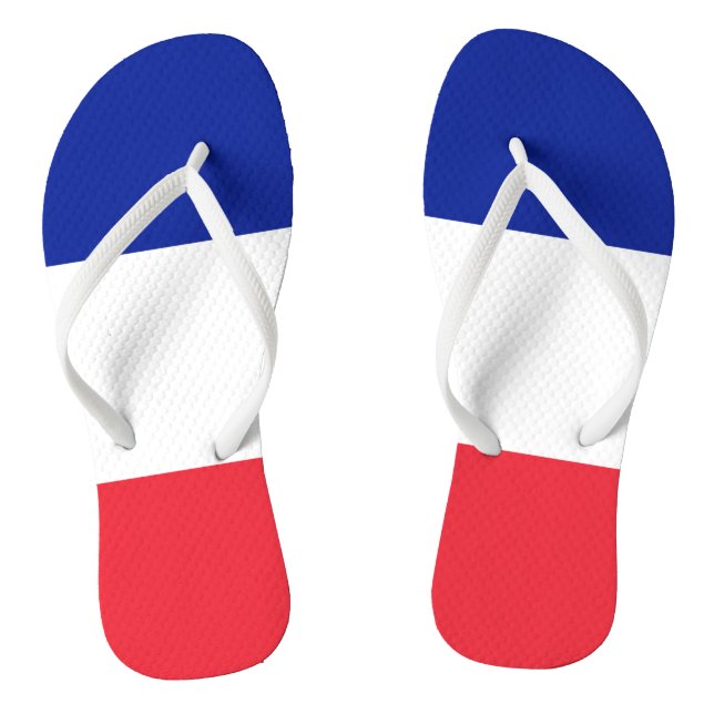 Flag France Tricolor Flip Flops (Footbed)