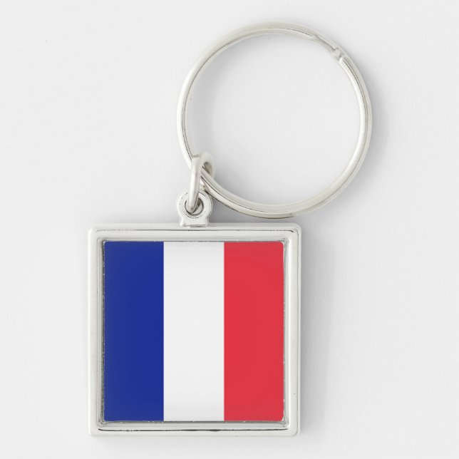 Flag France Tricolor Keychain (Front)