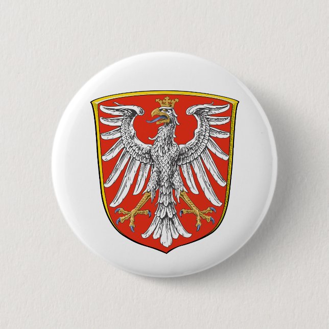 Flag Frankfurt Main city germany symbol emblem  Button (Front)