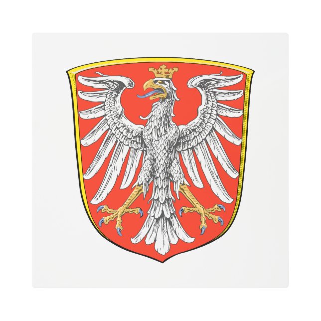 Flag Frankfurt Main city germany symbol emblem  Metal Print (Front)