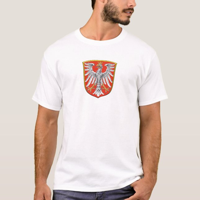 Flag Frankfurt Main city germany symbol emblem  T-Shirt (Front)