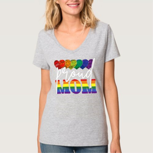 Flag Gay Pride LGBT Proud Mom Mothers Day Gift T_Shirt