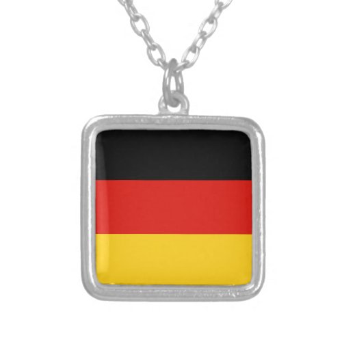 Flag Germany tricolor Silver Plated Necklace