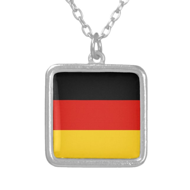 Flag Germany tricolor Silver Plated Necklace (Front)