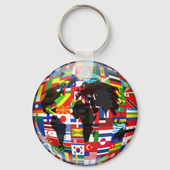 Flag Globe Keychain (Front)