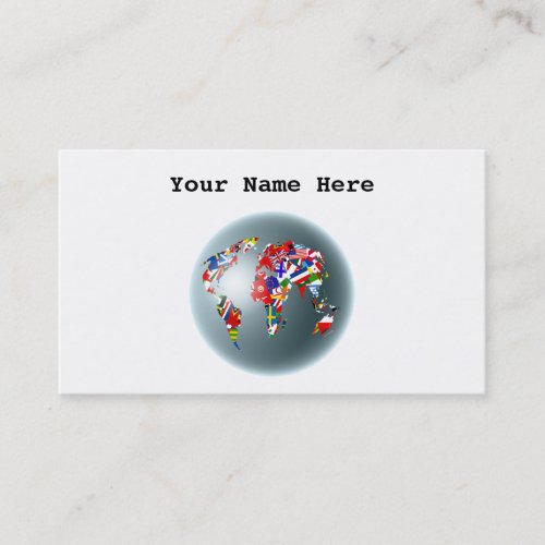Flag Globe, Your Name Here Business Cards