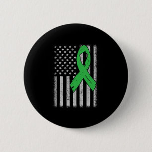 Flag Green Family Ribbon Kidney Disease Awareness Button