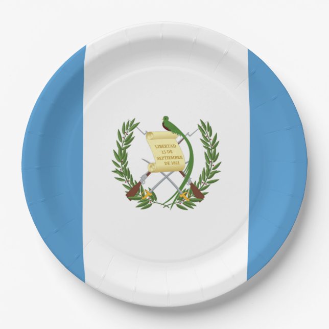 Flag: Guatemala Paper Plates (Front)