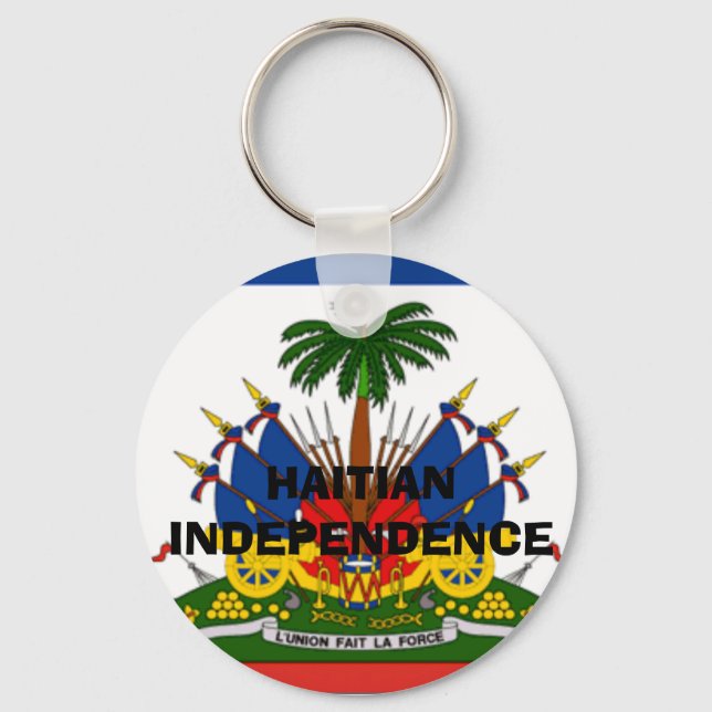 flag-Haiti-Detail, HAITIAN INDEPENDENCE Keychain (Front)