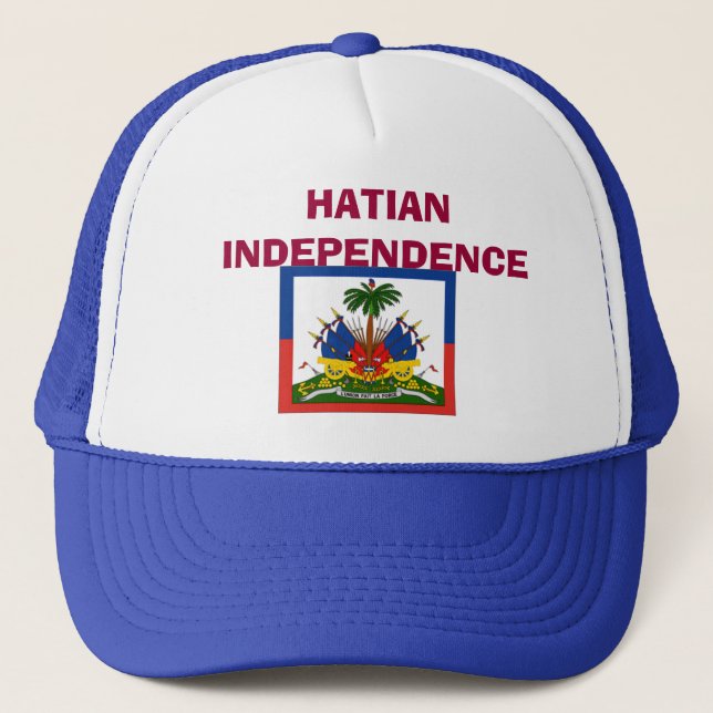 flag-Haiti-detail-lg, HATIAN INDEPENDENCE Trucker Hat (Front)