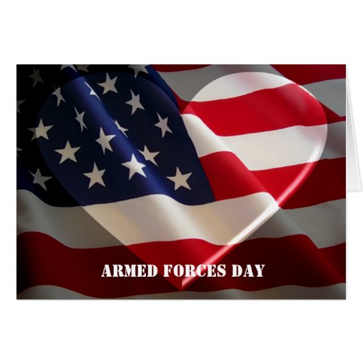 Flag Heart, Armed Forces Day Cards (Front Horizontal)