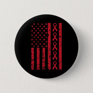Flag Hiv Aids Brain Aneurysm Stroke Awareness Gift Button