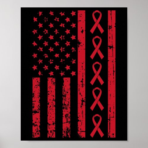 Flag Hiv Aids Brain Aneurysm Stroke Awareness Gift Poster