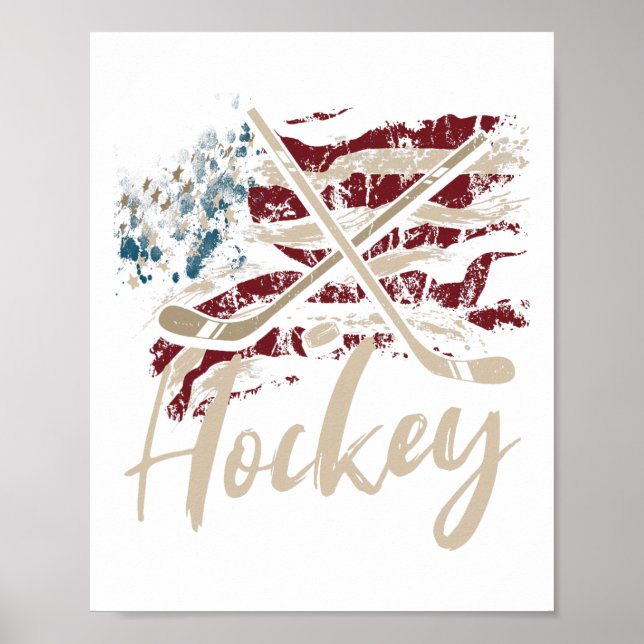 Flag Hockey Th Of July Patriotic Sports Lover  Poster (Front)
