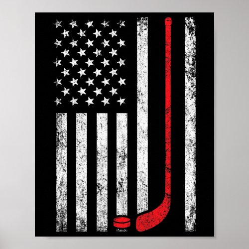 Flag Hockey Usa Patriotic Gift  Poster