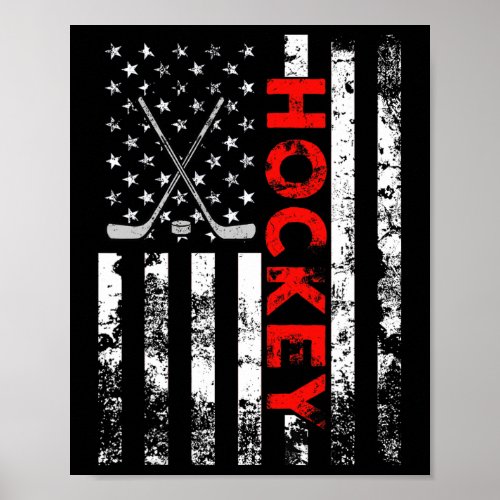 Flag Hockey Usa Patriotic  Poster
