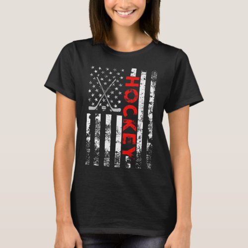 Flag Hockey Usa Patriotic  T_Shirt