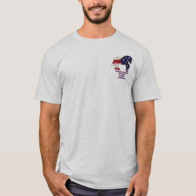 Flag horse1, Blue logo T-Shirt (Front)