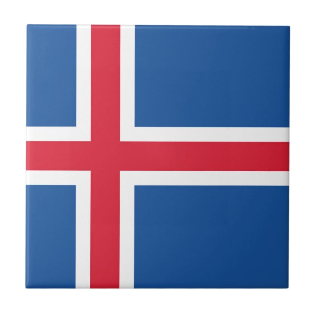 Flag Iceland Ceramic Tile (Front)