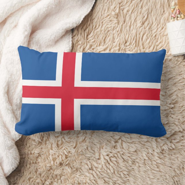 Flag Iceland Lumbar Pillow (Blanket)