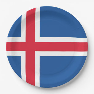 Flag Iceland Paper Plates