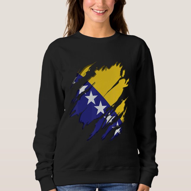 Flag Identity Pride Heritage Bosnia and Herzegovin Sweatshirt (Front)