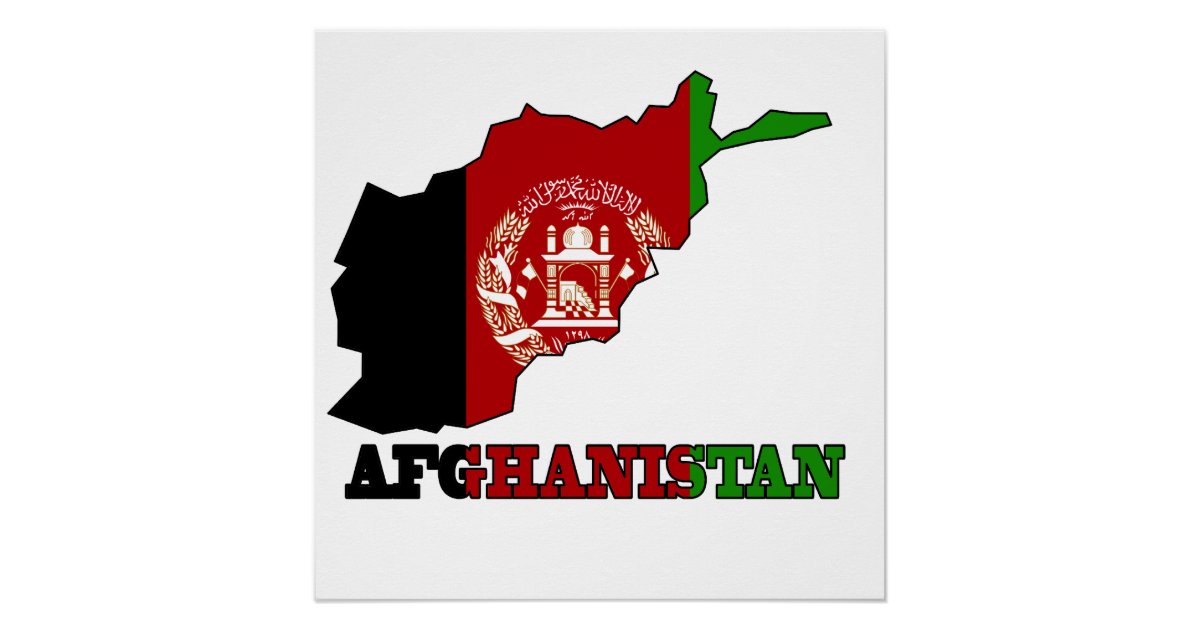 Flag in Map of Afghanistan Poster | Zazzle.com