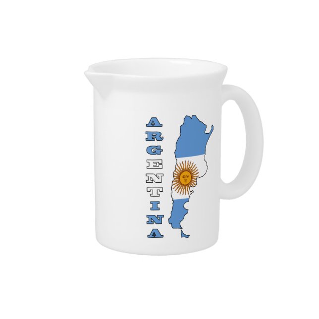 Flag in Map of Argentina Drink Pitcher (Right)