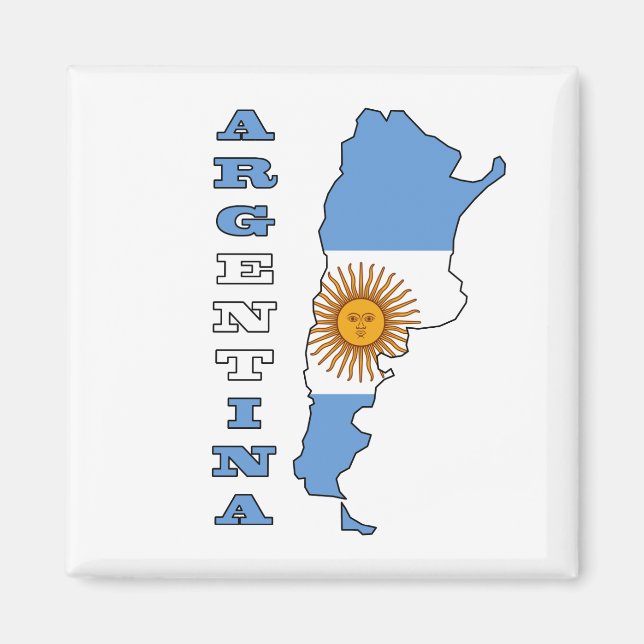 Flag in Map of Argentina Magnet (Front)