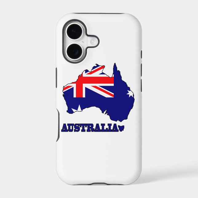 Flag in Map of Australia Iphone Case (Back)
