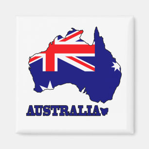 Flag in Map of Australia Magnet