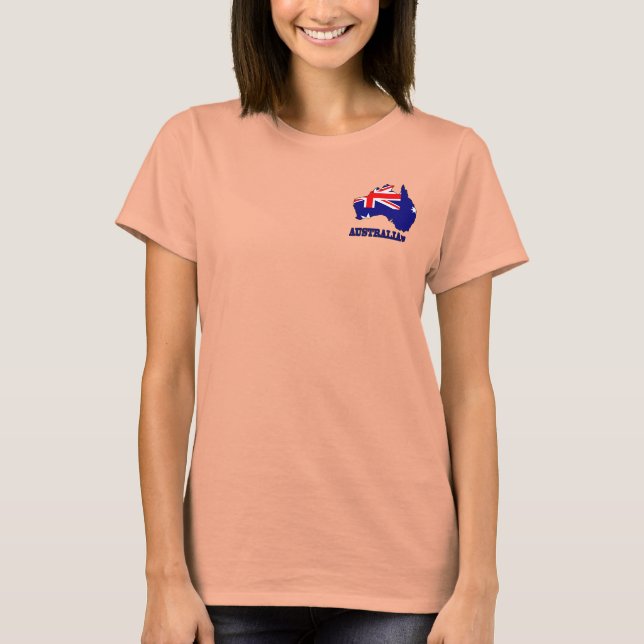 Flag in Map of Australia T-Shirt (Front)