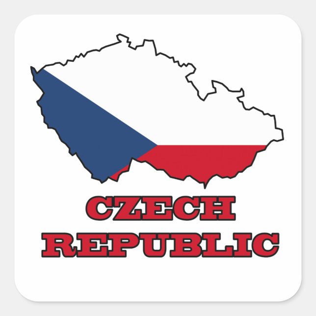 Flag in Map of Czech Republic Square Sticker (Front)