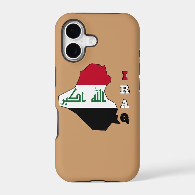 Flag in Map of Iraq Iphone Case (Back)