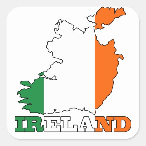 Flag in Map of Ireland Square Sticker