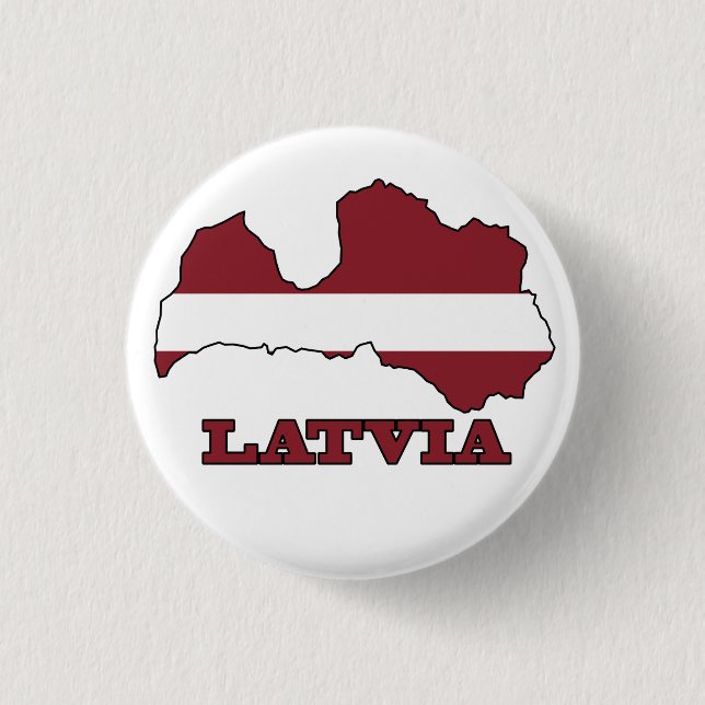 Flag in Map of Latvia Button (Front)