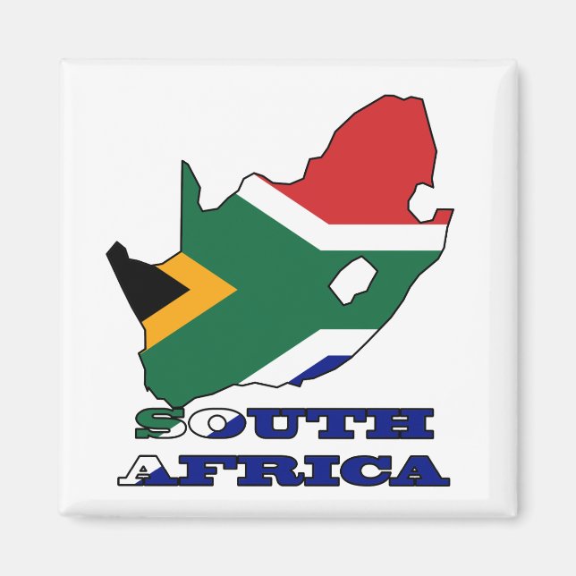 Flag in Map of South Africa Magnet (Front)