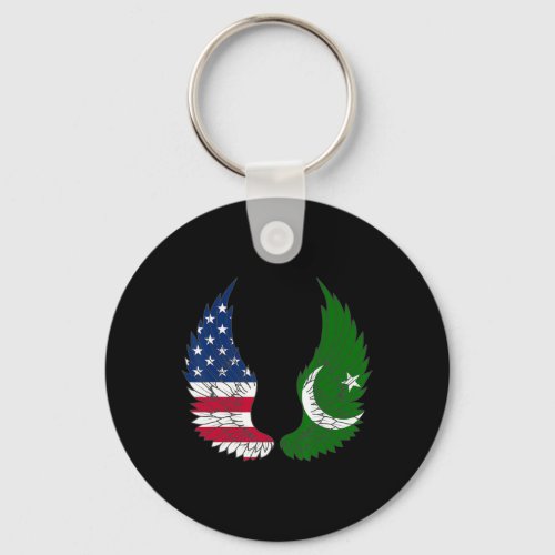 Flag Independence Day American Pakistani August 14 Keychain