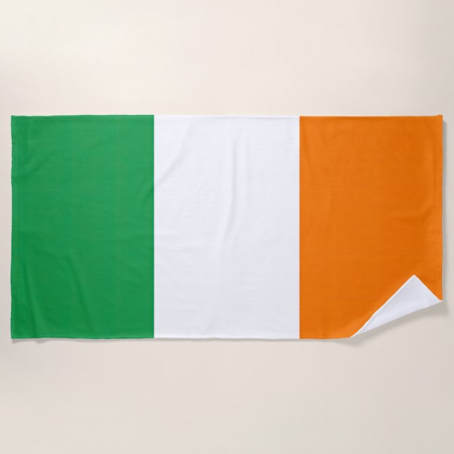 Flag Ireland Tricolor Beach Towel (Front)