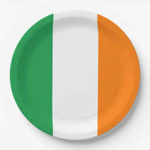 Flag Ireland Tricolor Paper Plates