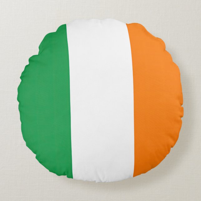 Flag Ireland Tricolor Round Pillow (Front)