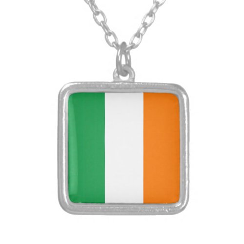 Flag Ireland Tricolor Silver Plated Necklace