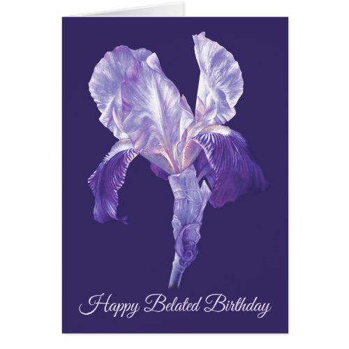 Flag Iris flower art purple belated birthday