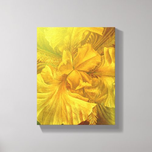 Flag iris inner beauty yellow art canvas print
