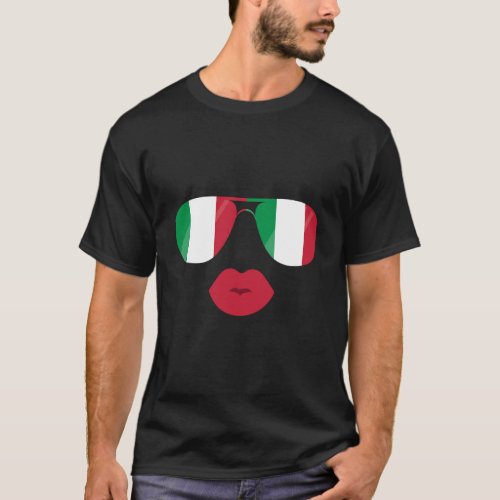 Flag Italia Sunglasses Lips Hoodie Italian Flags J T_Shirt