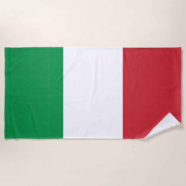 Flag Italy Tricolor Beach Towel (Front)