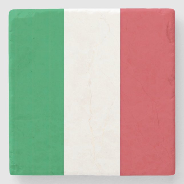 Flag Italy Tricolor Stone Coaster (Front)