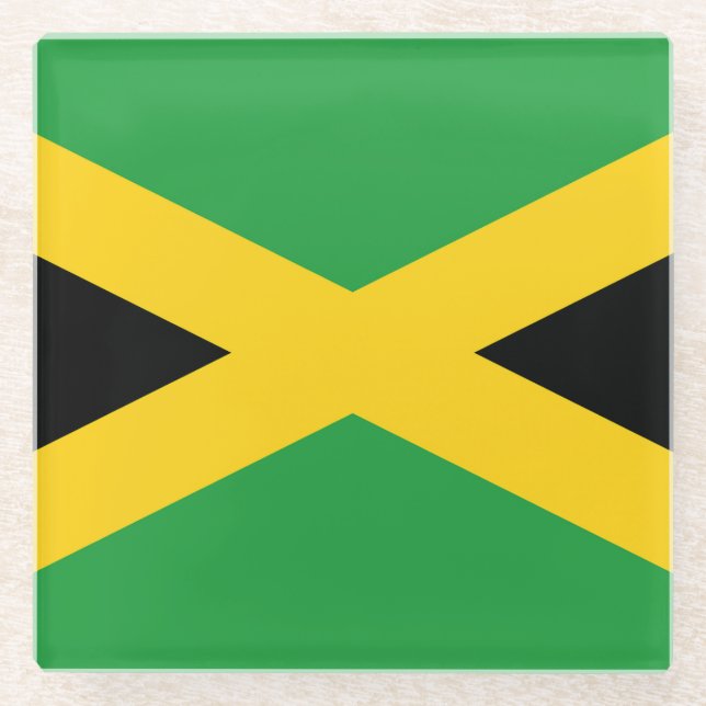 Flag Jamaica Glass Coaster (Front)
