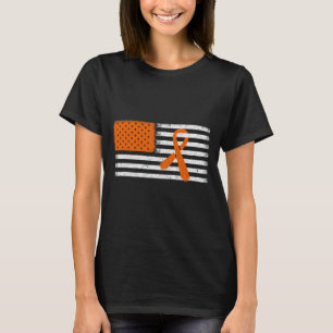 Flag Leukemia And Multiple Sclerosis Ribbon Family T-Shirt