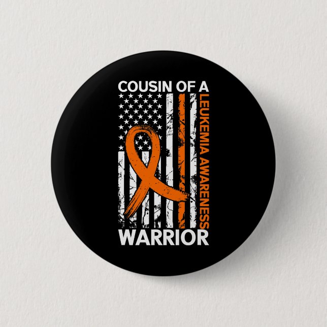 Flag Leukemia Awareness Month Us American For Cous Button (Front)